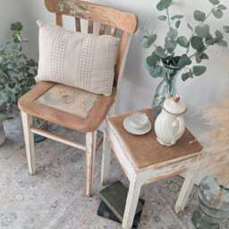 Quaint Vintage, Chair & Side Table Set ~ Country Cottage Style - thumbnail 3