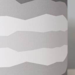 Grey Geometric Drum Lampshade With Silver Lining 20cm To 40cm ??, Ombre Stripe Pattern Ceiling Light Shade Handmade By Vivid Shades - thumbnail 3