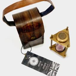 Kelvin & Hughes London Brass Sand Timer Nautical Antique Vintage Hour Glass Maritime With Leather Box - thumbnail 3