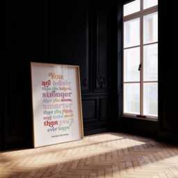 You Are Braver Than Think, Winnie The Pooh, Nursery Print, Kids Bedroom, Girl, Boy, Playroom Wall, Unframed, A1/A2/A3/A4/A5, Quote Print - thumbnail 2