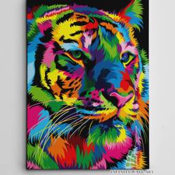 Abstract Tiger Canvas Art Wall Print Picture Framed Animal Decor -D407 - thumbnail 2