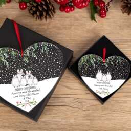 Personalised Hanging Heart Plaque Sign Nanny & Grandad Acrylic Christmas Tree Decoration Free Gift Bag Bluebellindagifts - thumbnail 3