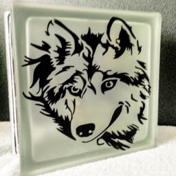 Wolf Nightlight, Glass Cube Head Light, Personalised Option - thumbnail 3