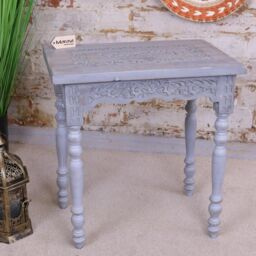 Erki Rectangular Mango Wood Side Table - thumbnail 2