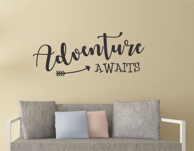 Adventure Awaits Wall Decal, Home Decor, Sticker, Stickers, Wall Quote Stickers - image 1