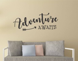 Adventure Awaits Wall Decal, Home Decor, Sticker, Stickers, Wall Quote Stickers - thumbnail 1