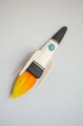 White Felt 3D Rocket Wall Hanging Decor For Space Themed Nursery