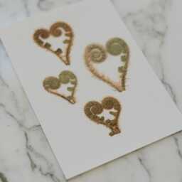 Fiddlehead Hearts - Print Reproduction Artwork Of Pressed Flowers 100% Cotton Rag Paper Botanical Art - thumbnail 3