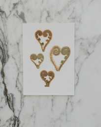 Fiddlehead Hearts - Print Reproduction Artwork Of Pressed Flowers 100% Cotton Rag Paper Botanical Art - thumbnail 1