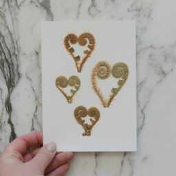 Fiddlehead Hearts - Print Reproduction Artwork Of Pressed Flowers 100% Cotton Rag Paper Botanical Art - thumbnail 2