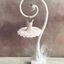 Rose Petal Tutu On Swan Ornament Stand , Paper Sculpture Artwork, Nursery Art Magical Fairytale Children's Room Home Decor - thumbnail 2