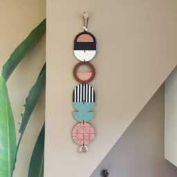 Black & Copper Wall Art - Geometric Hanging Moody Bauhaus Decor - thumbnail 3