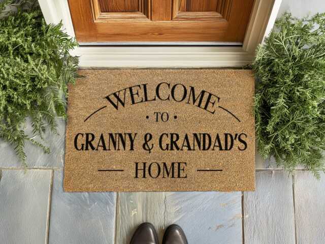 Granny & Grandad's Home - Custom Anniversary Gift Personalized Welcome Mat - image 1