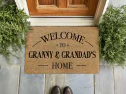 Granny & Grandad's Home - Custom Anniversary Gift Personalized Welcome Mat - thumbnail 1