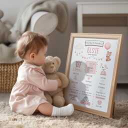 Personalised Day You Were Born Baby Birth Print With Details - Perfect New Gift, Christening Or First Birthday Keepsake - thumbnail 2