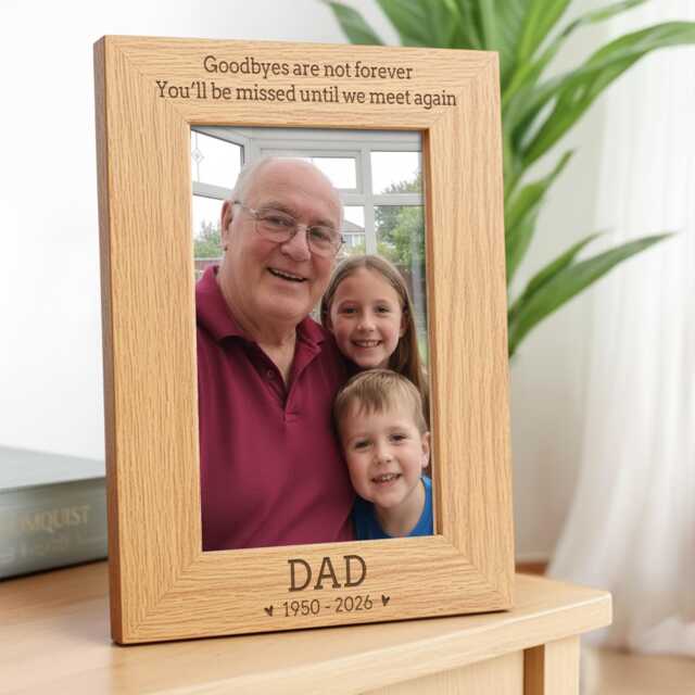 Memorial Photo Frame Gifts - Personalised Engraved Wood Picture - image 1