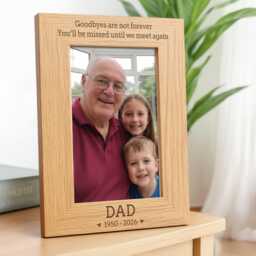 Memorial Photo Frame Gifts - Personalised Engraved Wood Picture - thumbnail 1