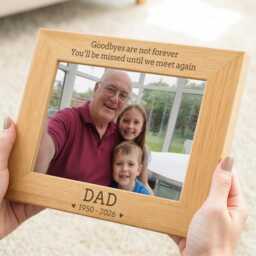 Memorial Photo Frame Gifts - Personalised Engraved Wood Picture - thumbnail 3