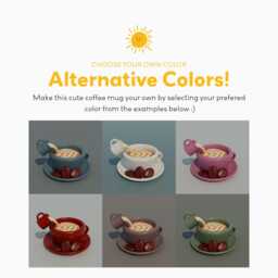 3D Printed Coffee Cup Trinket Bowl Latte Art Desk Decor - thumbnail 4