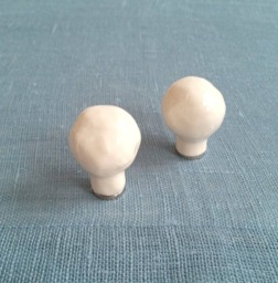 Pair Of Lamp Finials. Simple White Or Metallic Black. Decorative Lampshade Hardware - thumbnail 1