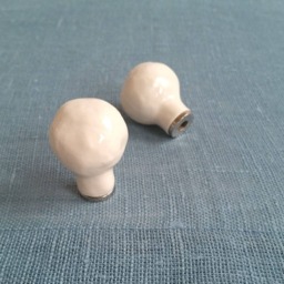 Pair Of Lamp Finials. Simple White Or Metallic Black. Decorative Lampshade Hardware - thumbnail 2