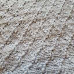 Large Hand Knitted Baby Blue Blanket - thumbnail 3