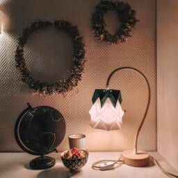 Table Lamp Kikyo With Flexible Cable & Small Paper Lampshade - thumbnail 3