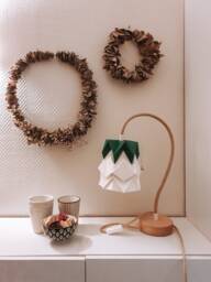 Table Lamp Kikyo With Flexible Cable & Small Paper Lampshade - thumbnail 1