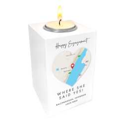 Personalised Map White Tea Light Holder - Custom Location Keepsake Gift - thumbnail 4