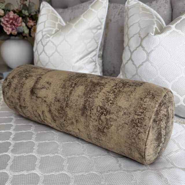 "Elegant Bed Cushion in Gold Copper Shimmer, 16"" X 6" - image 1