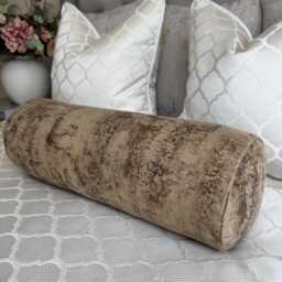"Elegant Bed Cushion in Gold Copper Shimmer, 16"" X 6"