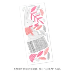 Thoughtful Rabbit - Fabric Wall Decal Woodland Pink Collection Mej - thumbnail 3
