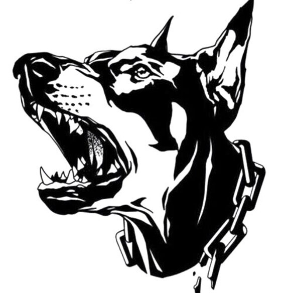 Doberman Guard Dog K9 Security Car Van Bonnet Vinyl Side Sticker Wall Art Hood Graphic Window Door Sign Motorhome Campervan
