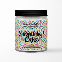 Unbirthday Cake 8Oz Sprinkle Candle With Free Pin Inside - Merry Celebration Gift For Her Him Wonderland Birthday - thumbnail 2