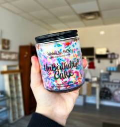 Unbirthday Cake 8Oz Sprinkle Candle With Free Pin Inside - Merry Celebration Gift For Her Him Wonderland Birthday - thumbnail 1