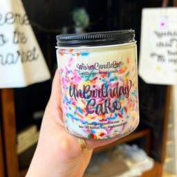 Unbirthday Cake 8Oz Sprinkle Candle With Free Pin Inside - Merry Celebration Gift For Her Him Wonderland Birthday - thumbnail 3