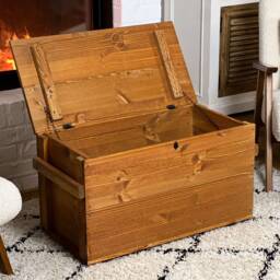 Coffee Table Chest Wooden Box Vintage Shabby Chic - thumbnail 4
