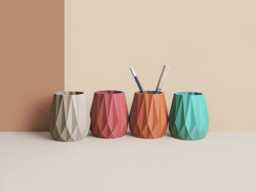 3D Pencil Pot, Desk Organizer Made With Recycled Wood , Idea For Office Accessorie, Storage & Decoration, Scandinavian Design, Gift Home