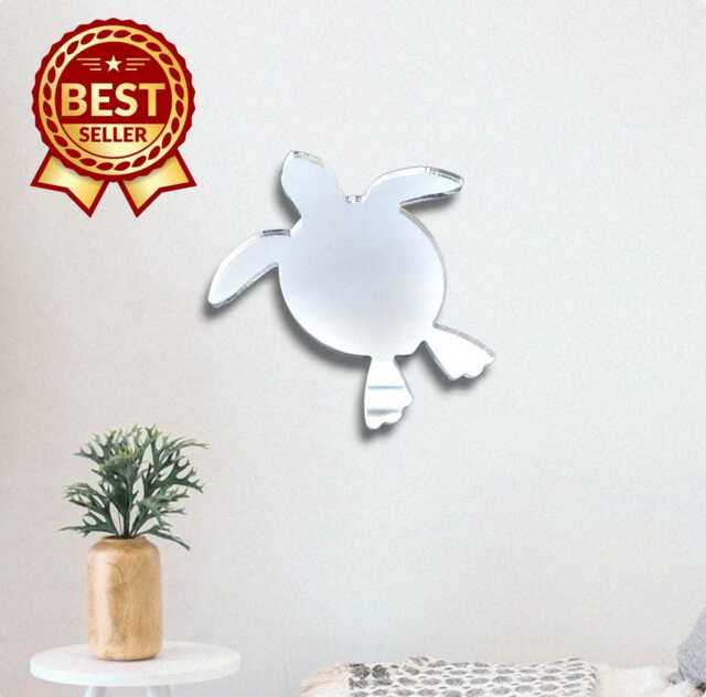 Turtle Large Acrylic Mirror Wall Art - Many Size, Colour Options - Bespoke Items Made - image 1
