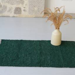 Small Forest Green Rug, Cotton Bathroom Bedroom Shower Washable Kitchen Gr??ner Teppich, Tapis Vert - thumbnail 4
