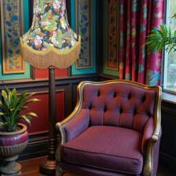 Bird Of Juno Peacock Fabric Table Lampshade Ceiling Lights Pendants Floor Standard - Animal Print Fabric Lamp Shades - thumbnail 3