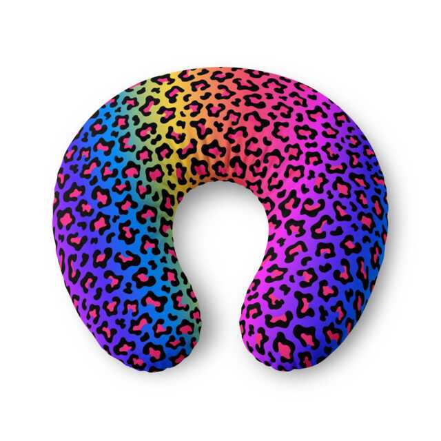 Rainbow Leopard Nursing Pillow Cover - Multicolor Cheetah Print - image 1