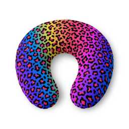 Rainbow Leopard Nursing Pillow Cover - Multicolor Cheetah Print - thumbnail 1