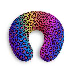 Rainbow Leopard Nursing Pillow Cover - Multicolor Cheetah Print - thumbnail 2