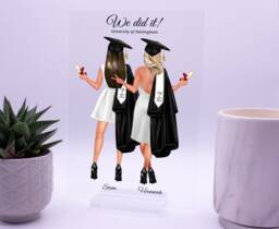 Best Friends Graduation Gift, Gift, Presents, Phd Graduation We Did It, Plaque, High School - thumbnail 1