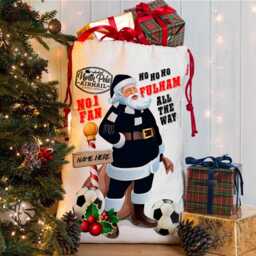 Personalised Fulham Football Christmas Sack Xmas Stocking Bag Kids Present Festive Santa Gift For Adult Children Boys & Girls Ecfs29 - thumbnail 2