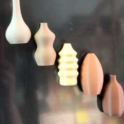 Set Of 5 Earthy Tone Fridge Decor Magnetic Mini Bud Vases - thumbnail 2