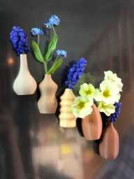Set Of 5 Earthy Tone Fridge Decor Magnetic Mini Bud Vases - thumbnail 1