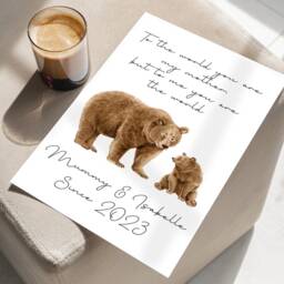 Personalised Framed Mother Bear Gift, Mum Print, Mums Birthday & Daughter Gifts, New Mummy Mothers Day Gift - thumbnail 2