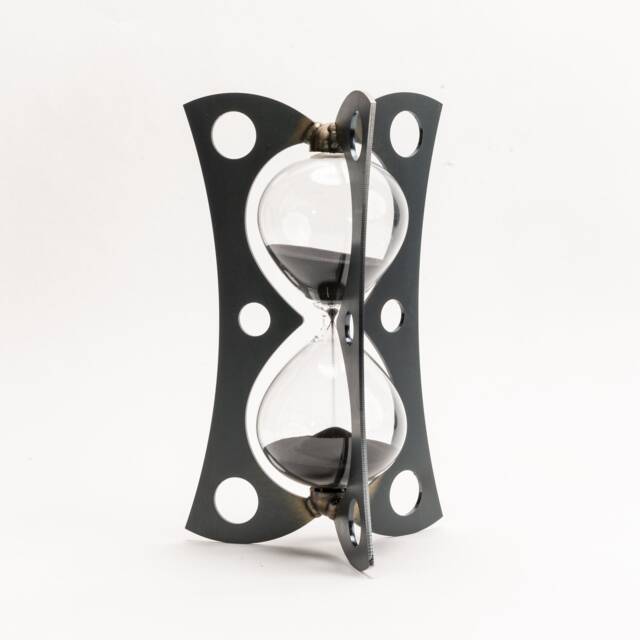 Industrial Metal Sand Timer - Steampunk Hourglass Decor - 15 Or 30Min - image 1